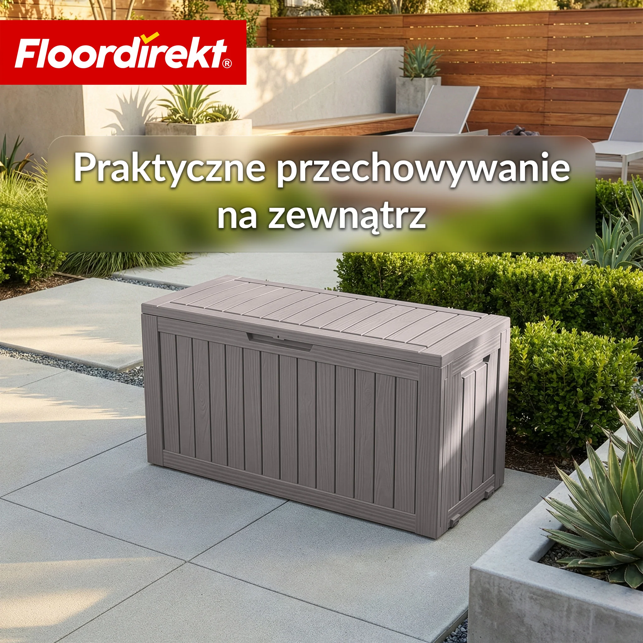 Skrzynia ogrodowa w wyglądzie drewna | Wodoodporna skrzynia na poduszki na taras i balkon | 118L / 270L / 300L - Image 32
