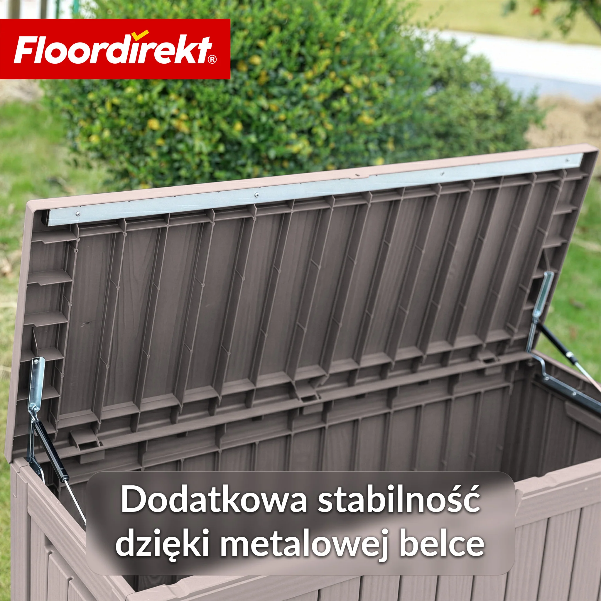Skrzynia ogrodowa w wyglądzie drewna | Wodoodporna skrzynia na poduszki na taras i balkon | 118L / 270L / 300L - Image 59