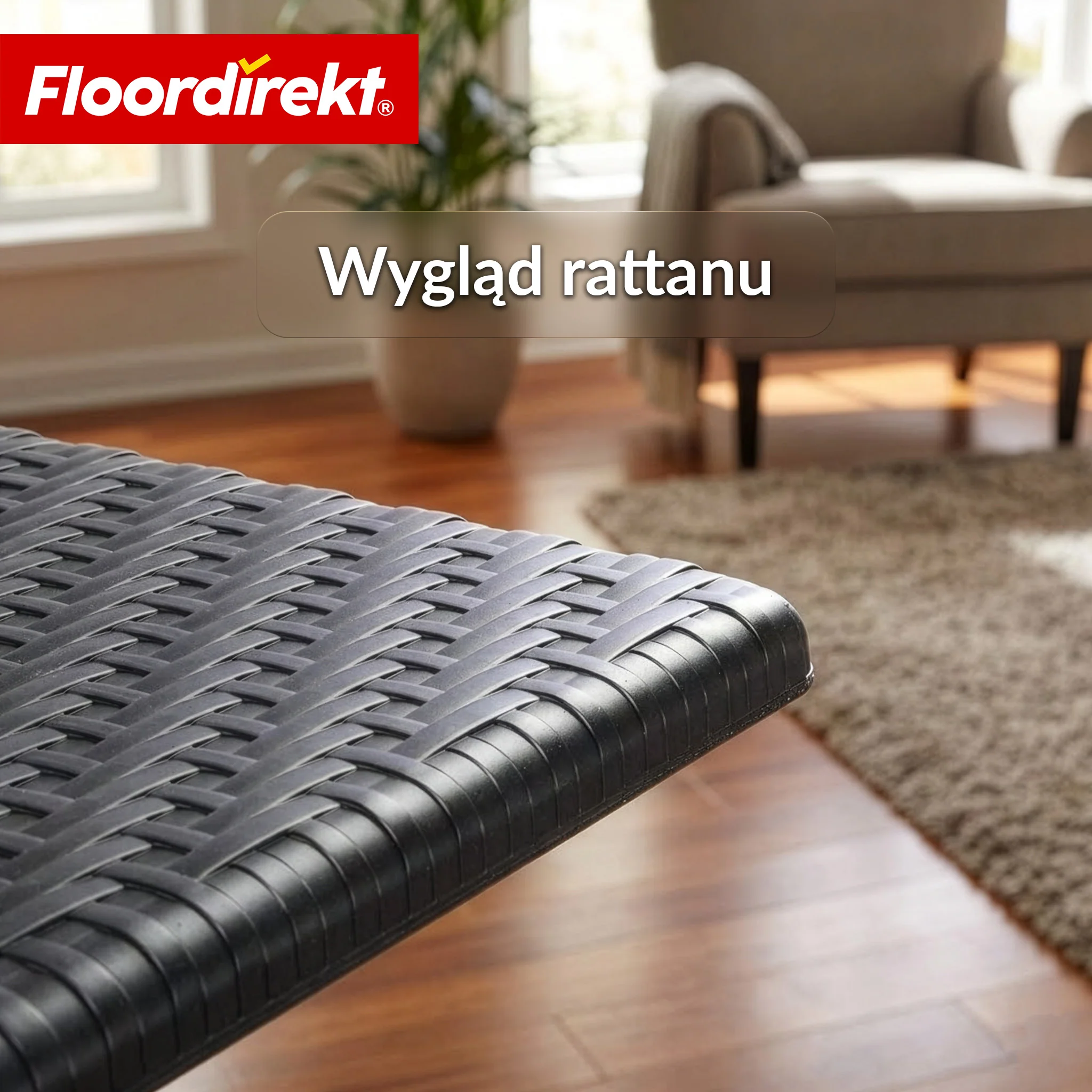 Stół składany | Kobe | Czarny stół ogrodowy składany w stylu rattanowym | 60 × 60 cm - Image 8
