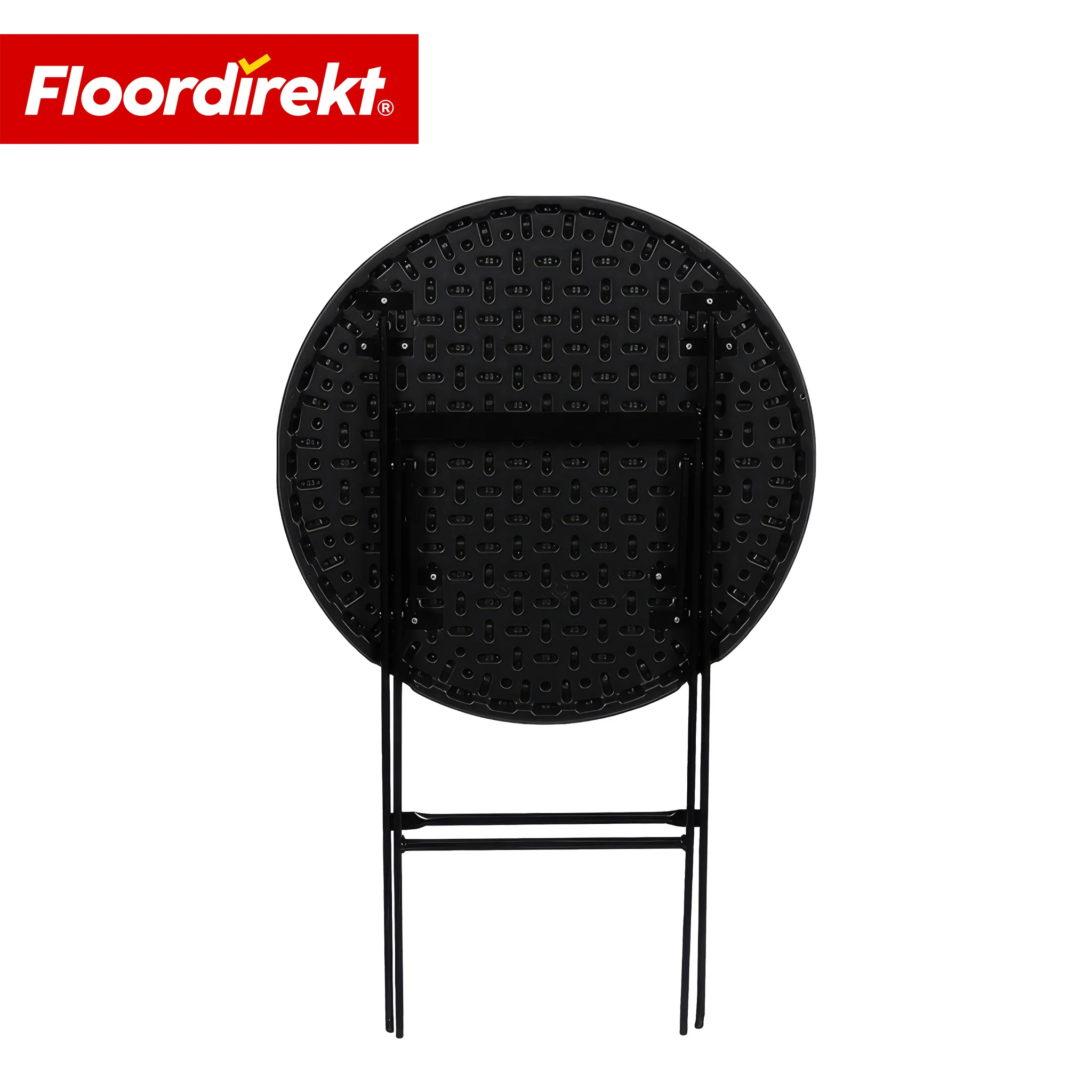 Stół składany | Toyama | Okrągły, składany stół ogrodowy w stylu rattanowym, czarny | Ø 60 cm - Image 4