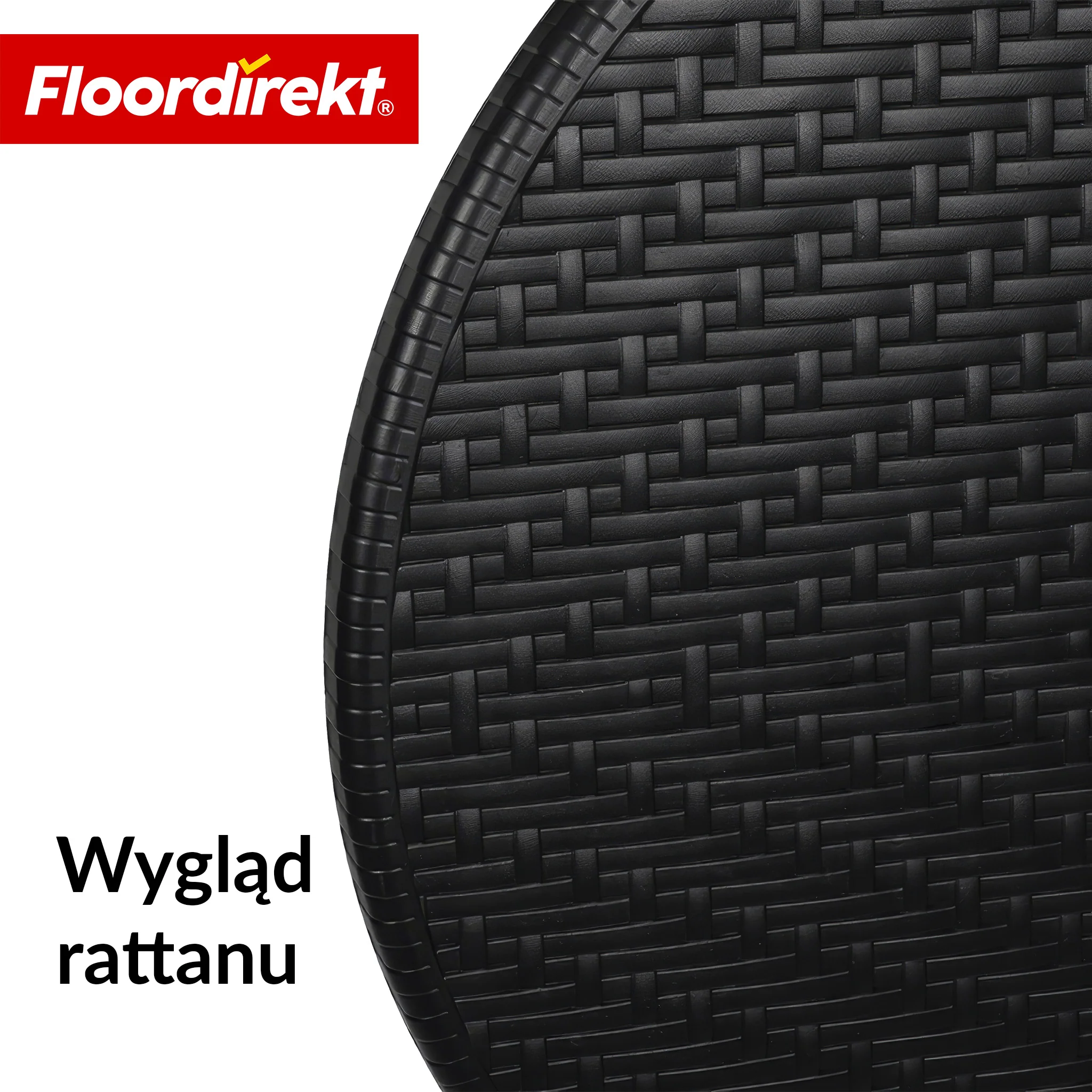Stół składany | Toyama | Okrągły, składany stół ogrodowy w stylu rattanowym, czarny | Ø 60 cm - Image 8