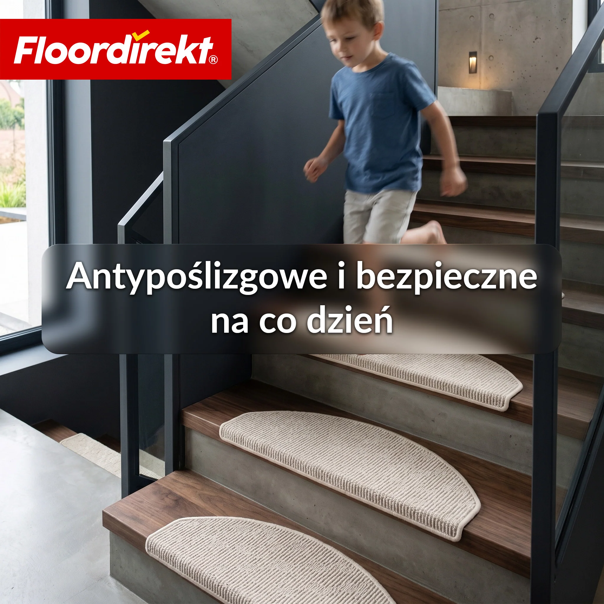 Mata schodowa | Monaco | Antypoślizgowa mata na schody z polipropylenu, wytrzymała, wyciszająca i łatwa w pielęgnacji w półokrągłym kształcie - Image 32