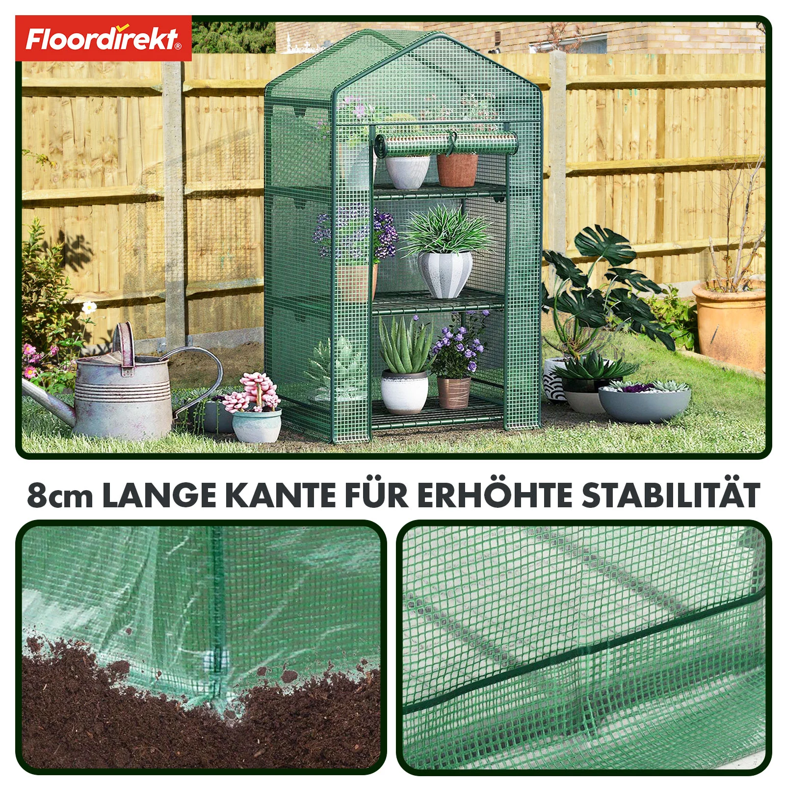Szklarnia | Bloom | Odporna na warunki atmosferyczne szklarnia z solidną stalową ramą | Kompaktowy domek na rośliny z 2, 3 lub 4 półkami do wyboru - Image 7