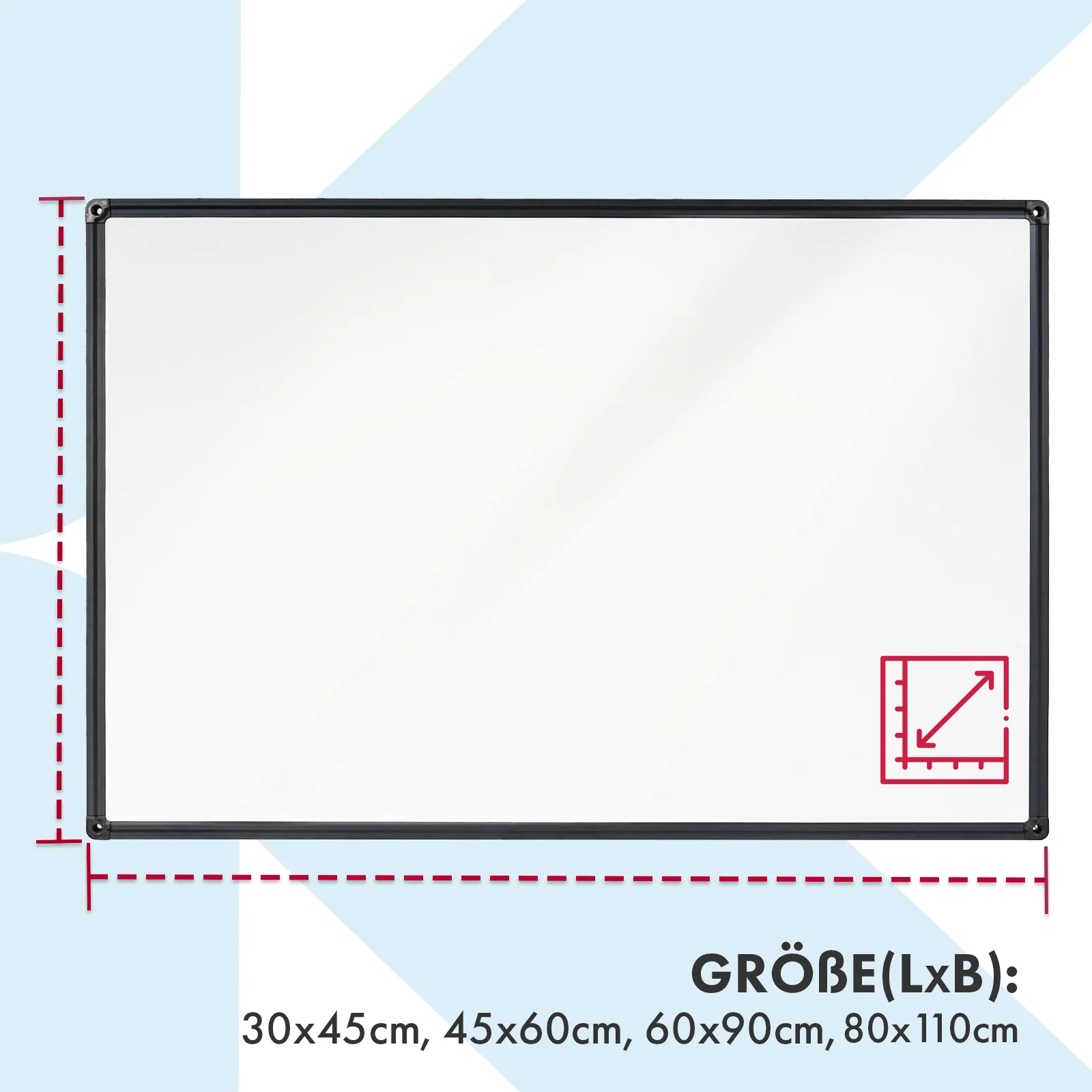 Whiteboard | Onyx | Specjalnie lakierowana | Odporna na zarysowania i magnetyczna | Czarna rama - Image 2