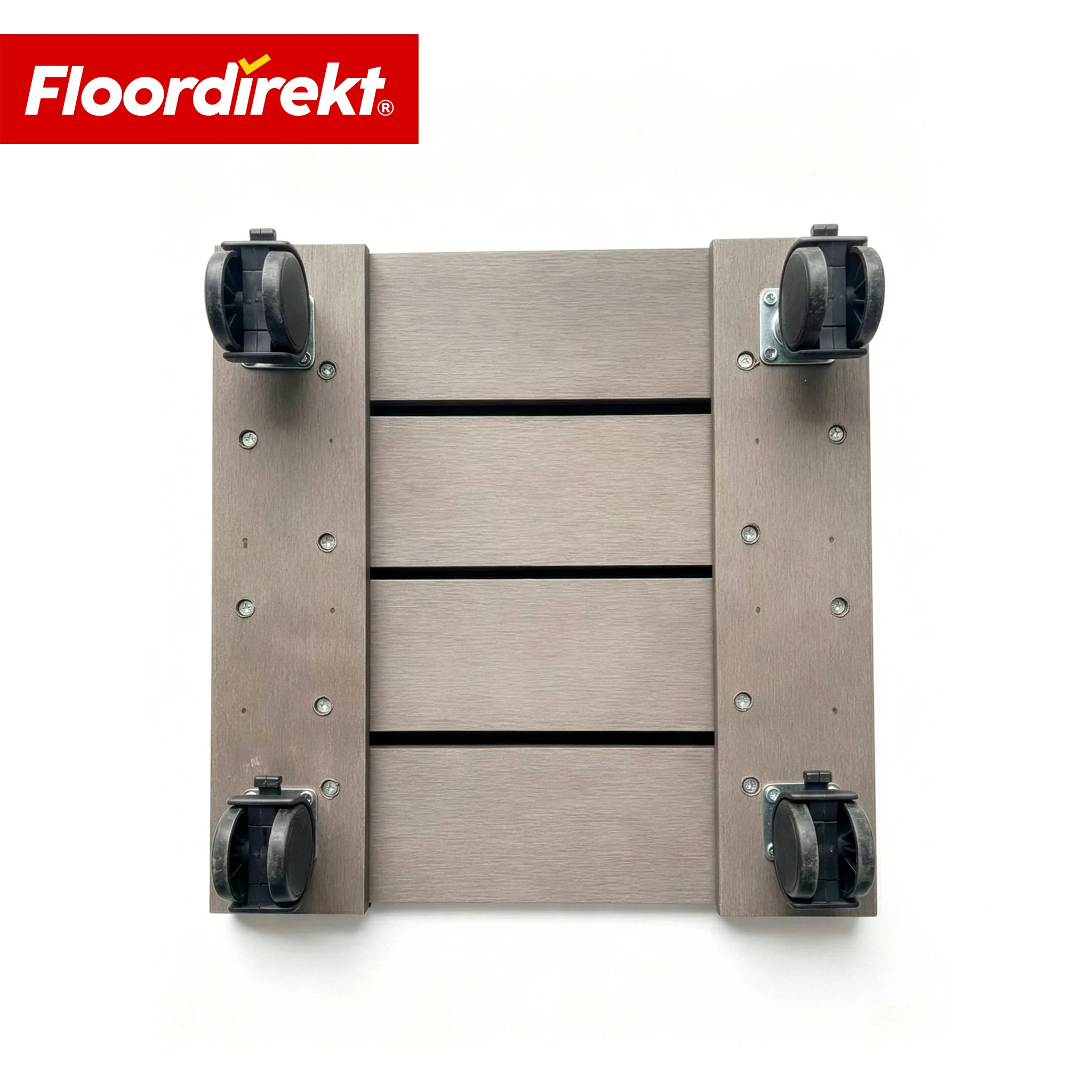Wózek na rośliny WPC | Marquis | Podstawka na kółkach 30 x 30 cm | Kółka skrętne 360° z hamulcem | Udźwig do 80 kg - Image 3