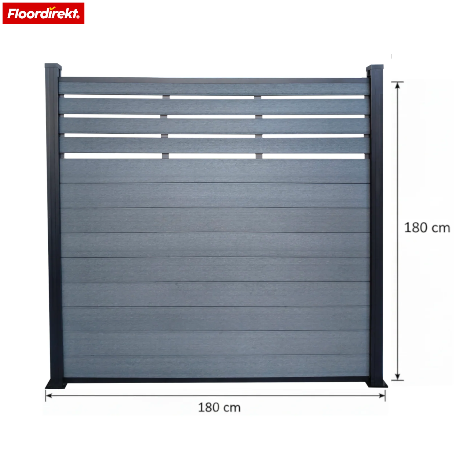 Ogrodzenie WPC Elba | 180x180 cm Antracyt | Odporne na warunki pogodowe, UV-stabilne i łatwe w pielęgnacji z aluminiowymi słupkami - Image 2