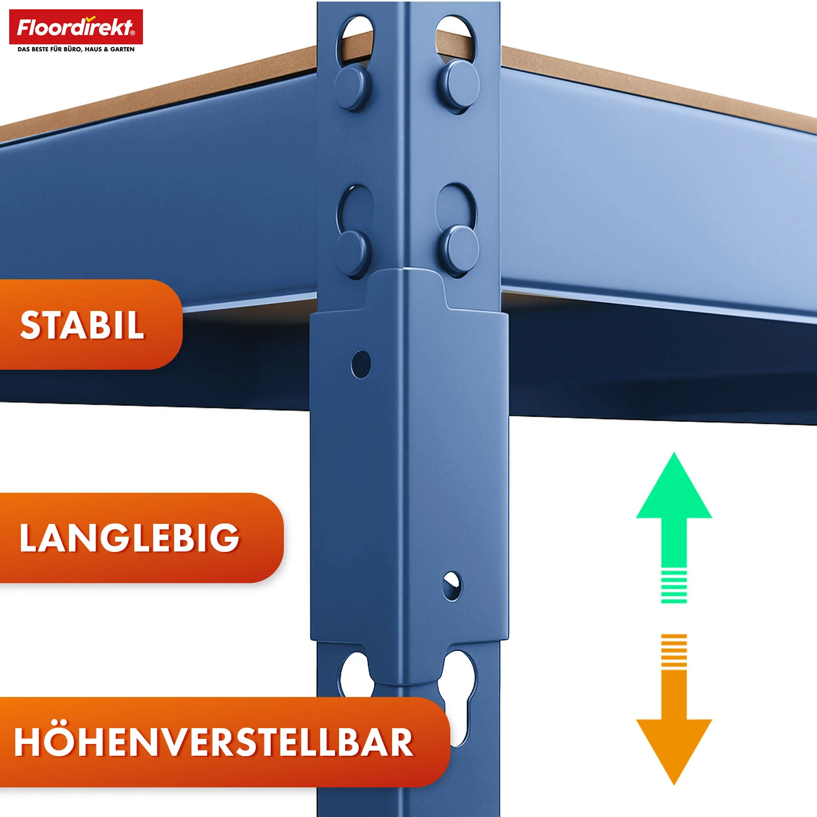 Regały do dużych obciążeń | Rhino | Regały magazynowe z 5 półkami | Nośność 1050 kg | Innowacyjny system wtykowy | W różnych kolorach i rozmiarach - Image 21