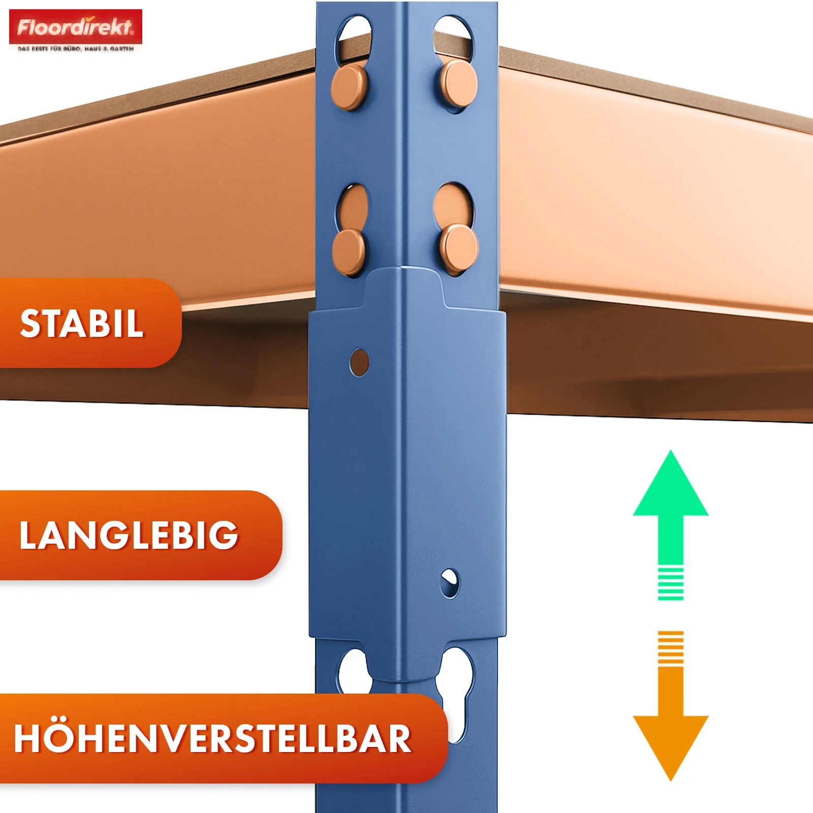 Regały do dużych obciążeń | Rhino | Regały magazynowe z 5 półkami | Nośność 1050 kg | Innowacyjny system wtykowy | W różnych kolorach i rozmiarach - Image 29