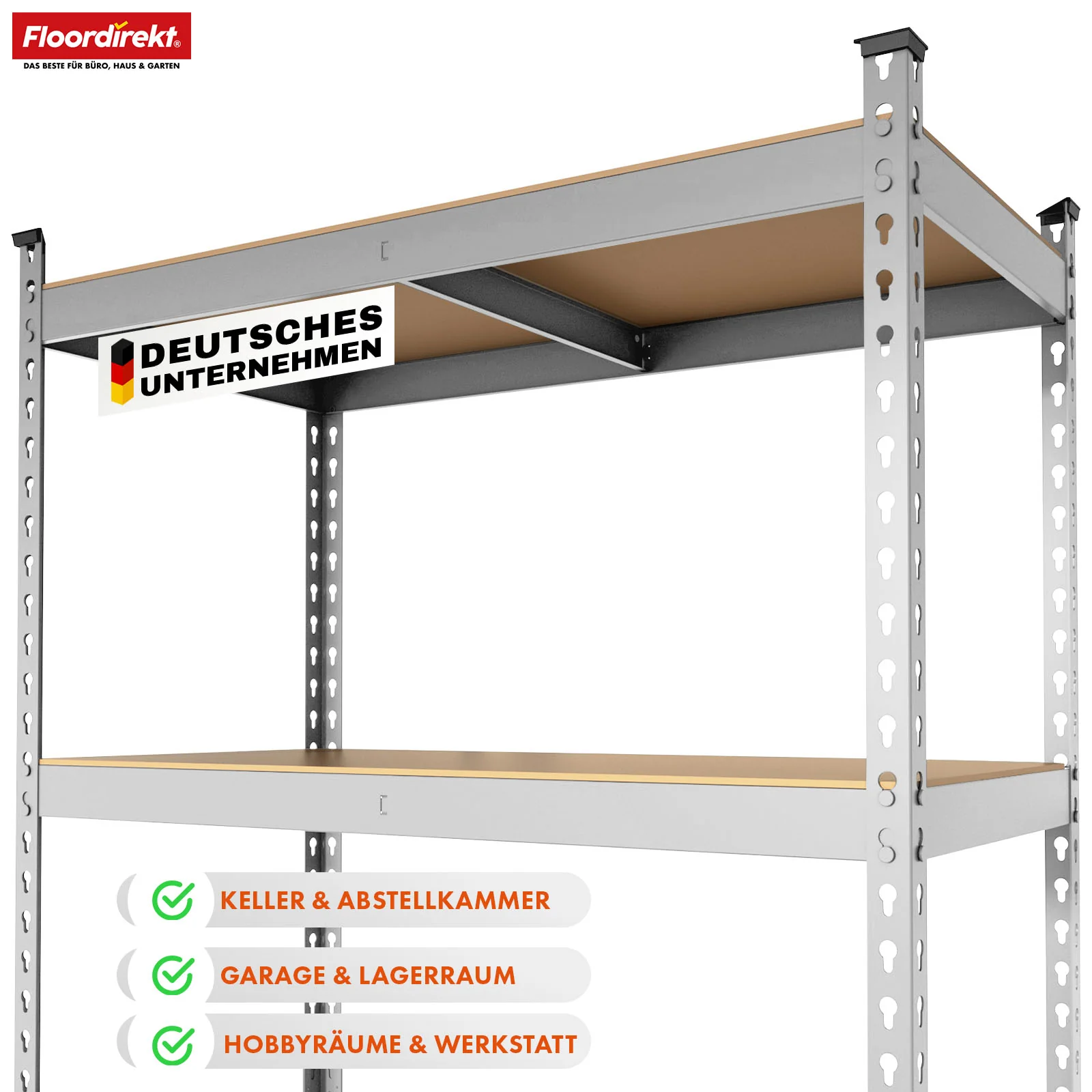 Regały do dużych obciążeń | Rhino | Regały magazynowe z 5 półkami | Nośność 1050 kg | Innowacyjny system wtykowy | W różnych kolorach i rozmiarach - Image 7