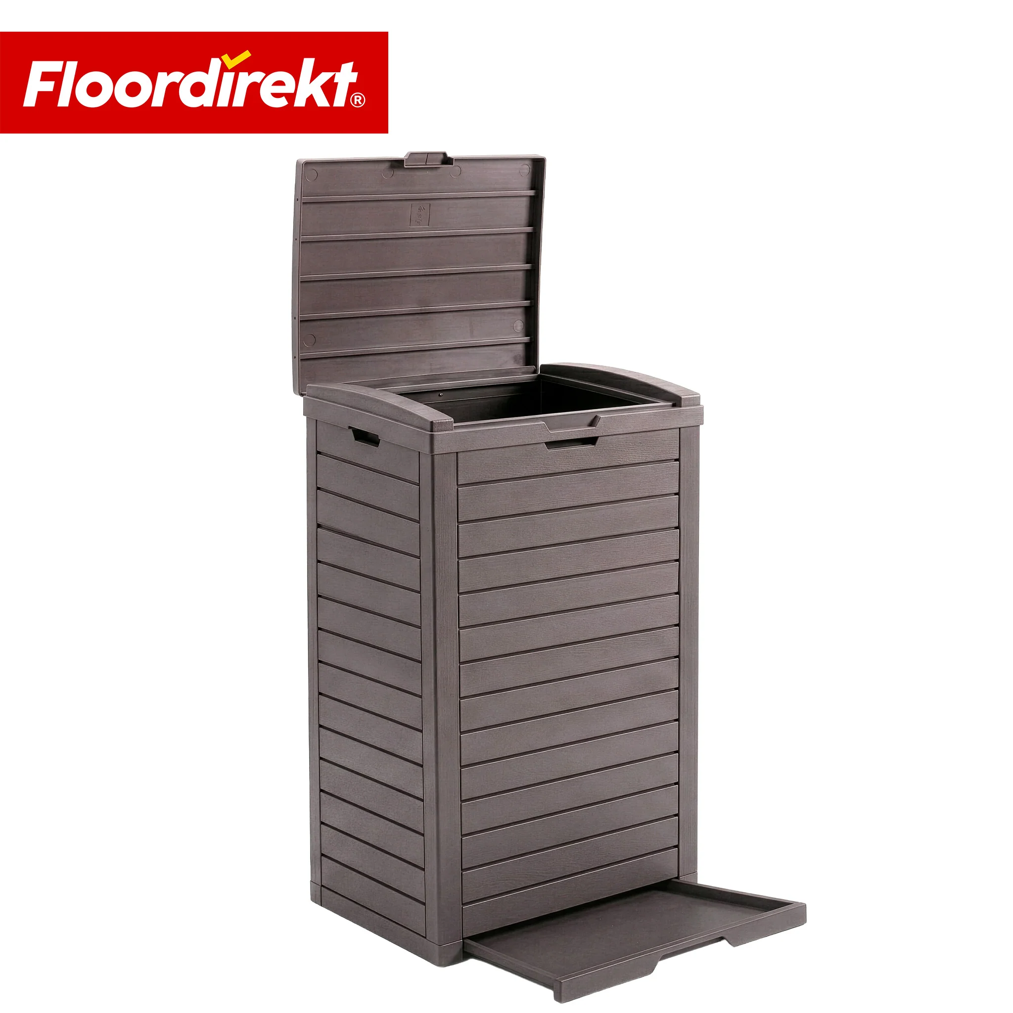 Kosz na śmieci ogrodowy w imitacji drewna | Odporne na warunki atmosferyczne pojemnik na odpady do ogrodu i na taras | 118L / 230L - Image 11